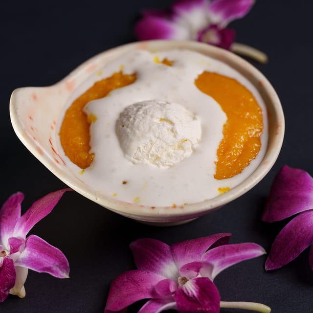 Badam Halwa with Ice Cream.