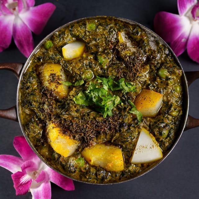 Aloo Methi Mutter Curry.