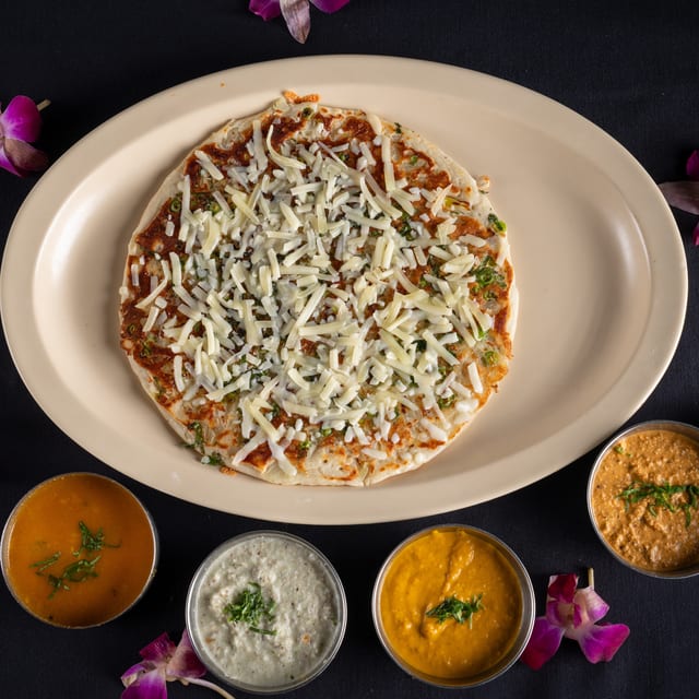 Onion Cheese Chili Uttapam.